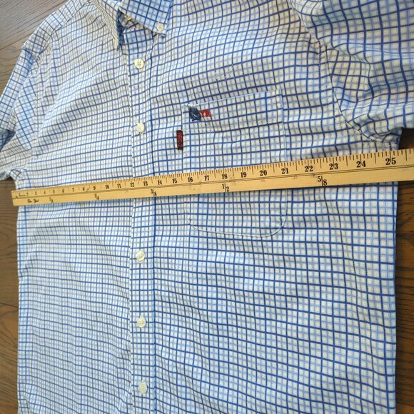 Cinch WRX Mens Blue White Work Size Large Shirt Plaid Button Down - Picture 11 of 16
